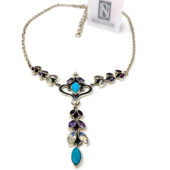 🌟NICKY BUTLER Turquoise Moonstone 8.4CT Sterling Silver Necklace Brand NEW - Picture 9 of 16